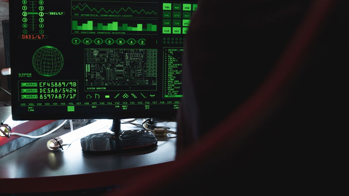 Computer monitor displaying security code